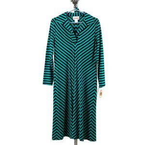 Vintage 70s Cheekaberry striped black and white dress size 14